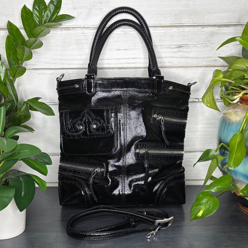 Elegant Black Leather Tote Bag